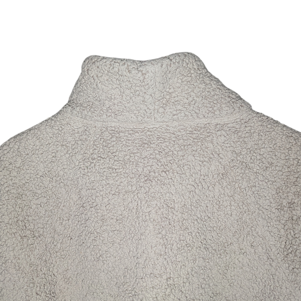 Athleta Tugga Beige Sherpa Fleece Quarter Zip Pullover Funnel Neck Small - Picture 10 of 15